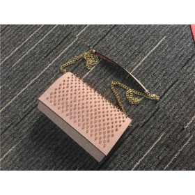 Christian Louboutin Paloma Clutch Calf Leather and Spikes Pink