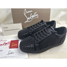 Christian Louboutin Seavaste 2 Sneakers Calf Leather Jacquard And Spikes Black