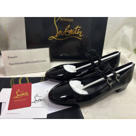 Christian Louboutin Sweet Jane Ballerinas Patent Calf Leather Black