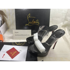 Christian Louboutin Just Nothing Alta 150 Mm Mules Tpu And Patent Calf Leather Black