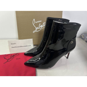 Christian Louboutin Sporty Kate Ankle Boots 85mm Patent Leather Black