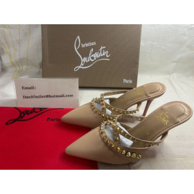Christian Louboutin Tatoosh Spikes Mule Pump 70 mm Kidskin Leather Blush