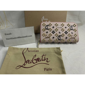 Christian Louboutin Loubinthesky Panettone Wallet Calfskin Nude Multimetal