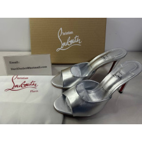 Christian Louboutin Me Dolly 100 Mm Mules Nappa Leather Silver