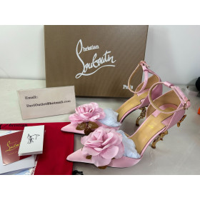 Christian Louboutin Bellarose 100 Mm Strappy Pumps Crepe Satin Pink