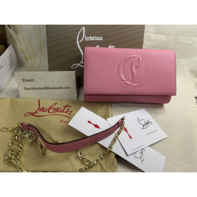 Christian Louboutin By My Side Wallet On Chain Grained Calf Leather Calipso