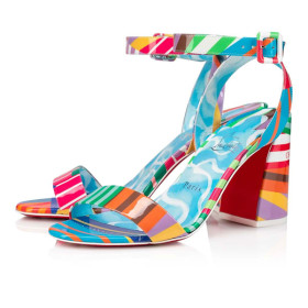 Christian Louboutin Pumps Iriza 100 mm Multi/lin Blue-White Patent Leather