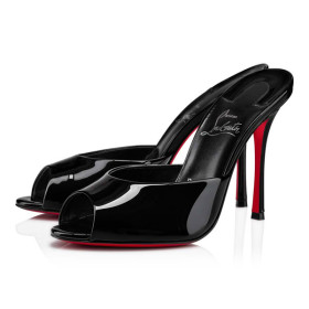 Christian Louboutin Pumps 100 mm Black/lin Black Patent Calf Sandal