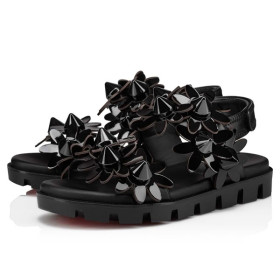Christian Louboutin Black/black Patent Leather Sandal