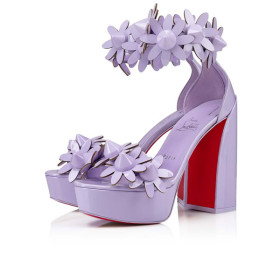 Christian Louboutin 130 mm Lilac Smoke/lin Lilac Smoke Patent Leather Sandal
