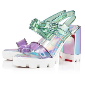 Christian Louboutin 100 mm Vers Multi/lin Las Ab/laser Ab PVC Sandal