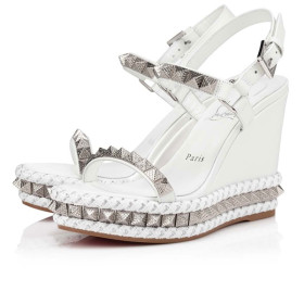 Christian Louboutin 110 mm Bianco/lin Bianco Calf Sandal
