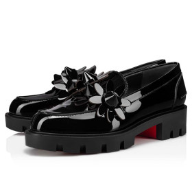 Christian Louboutin Flat Black/bk Luc/lin Bk Patent Leather