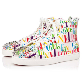 Christian Louboutin Lou Spikes White-multi/bianco Crepe Satin