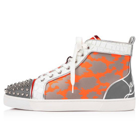Christian Louboutin Lou Spikes Orange Version Multi Calf