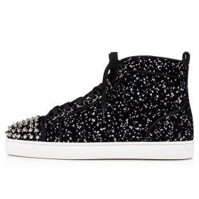 Christian Louboutin Lou Spikes Black/silver Velvet