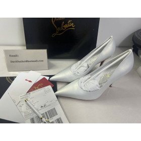 Christian Louboutin Miss Z 100 Mm Pumps Pearlescent Nappa Leather Bianco