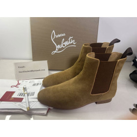 Christian Louboutin Men Chelsea Boots Suede Brown