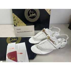 Christian Louboutin Mj Thong 25 Mm Mules Alligator Embossed Calf Leather White
