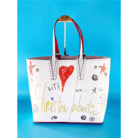 Christian Louboutin Multi/White Print Calf Tote Bag
