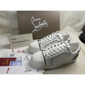 Christian Louboutin Fun Vieira Flat White Black