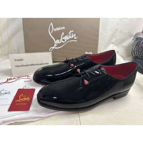 Christian Louboutin Chambeliss Night Strass Max Oxfords Patent Calf Leather Black