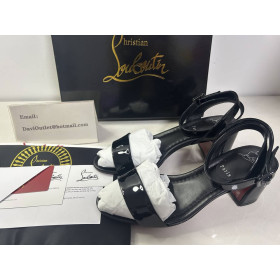 Christian Louboutin Miss Sabina 55 Mm Strappy Sandals Patent Leather Black