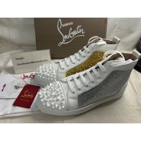 Christian Louboutin High-top No Limit Flat Latte/gold Calf Sneaker