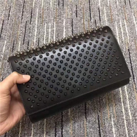 Christian Louboutin Paloma Clutch Calf Leather and Spikes Black