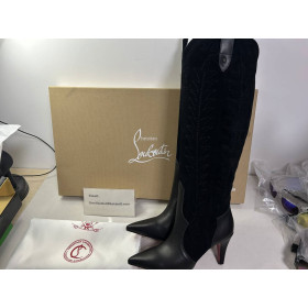 Christian Louboutin Santia Botta 85 Mm Boots Veau Velours Black