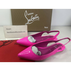 Christian Louboutin Hot Chickita Sling Ballerinas Flats Patent Leather Bolerose Pink