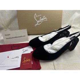 Christian Louboutin So Jane Sling 55 Mm Pumps Veau Velours Black