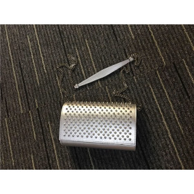 Christian Louboutin Paloma Clutch Metallic Leather Silver
