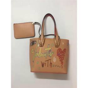 Christian Louboutin Rosy/Nude Print Calf Top Handle Bag