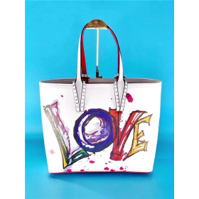 Christian Louboutin Bianco-Multi/White Calf Tote Bag