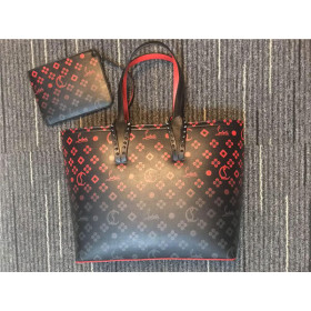 Christian Louboutin Cabata Small Tote Bag Calf Leather Print Loubinthesky Black