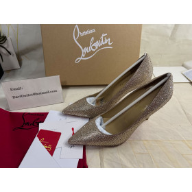 ChristChristian Louboutin Kate Strass Degrade Pumps 100mm Suede Beige