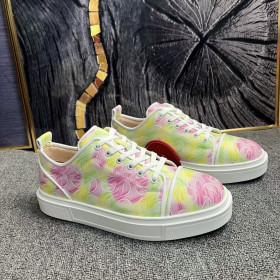 Christian Louboutin Adolon Junior Jacquard Sneakers Crepe Satin Multicolor