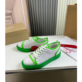 Christian Louboutin Adolon Junior Low-Top Sneakers Leather Neon Green