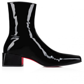 Christian Louboutin Alleo Boot Low Boots Patent Calf Leather Black