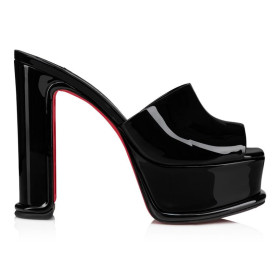 Christian Louboutin Amali Mule Alta 130mm Mules Patent Leather Black