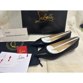 Christian Louboutin Anjalina Flats Spikes Calf Leather Black
