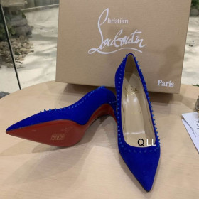 Christian Louboutin Anjalina Spike Pumps Suede Blue