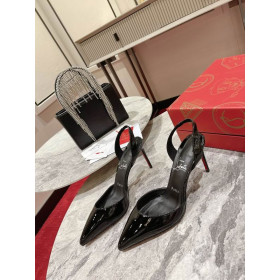 Christian Louboutin Astrid 85mm Slingback Pumps Patent Leather Black