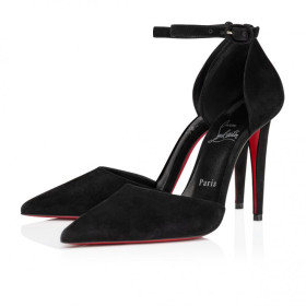Christian Louboutin Astrida Bride 100 Mm Strappy Pumps Veau Velours Black