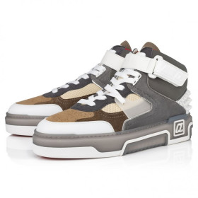 Christian Louboutin Astroloubi Mid High-Top Sneakers Calf Leather Suede And Neoprene Multicolor