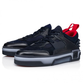 Christian Louboutin Astroloubi Sneakers Calf Leather Suede And Rubber Navy