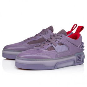 Christian Louboutin Astroloubi Sneakers Calf Leather Veau Velours And Rubber Parme