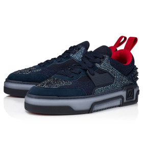 Christian Louboutin Astroloubi Strass Sneakers Veau Velours Strass Navy