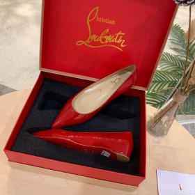 Christian Louboutin Kate Ballerina Flats Patent Leather Red